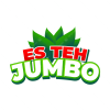 pngtree banner text jumbo iced tea logo with green leaves vector png image 20199605